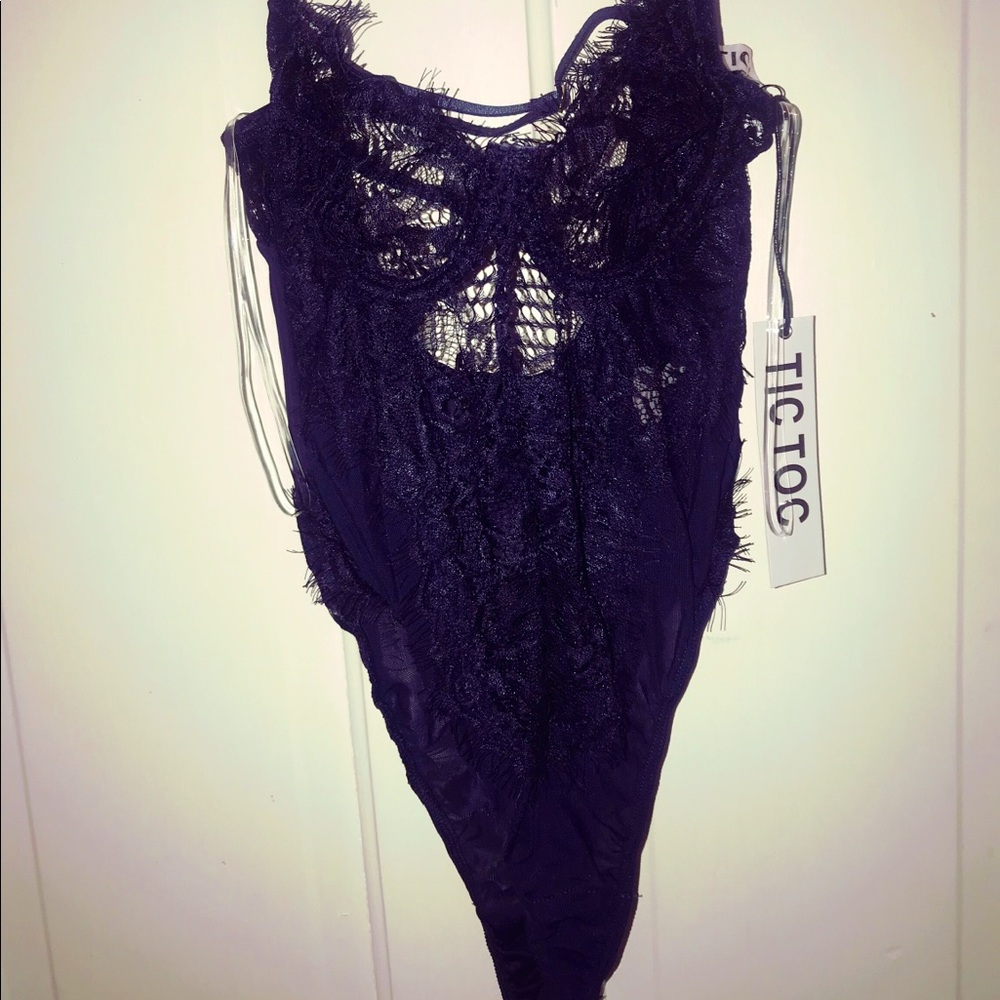 Brooke Lace Bodysuit (navy blue)